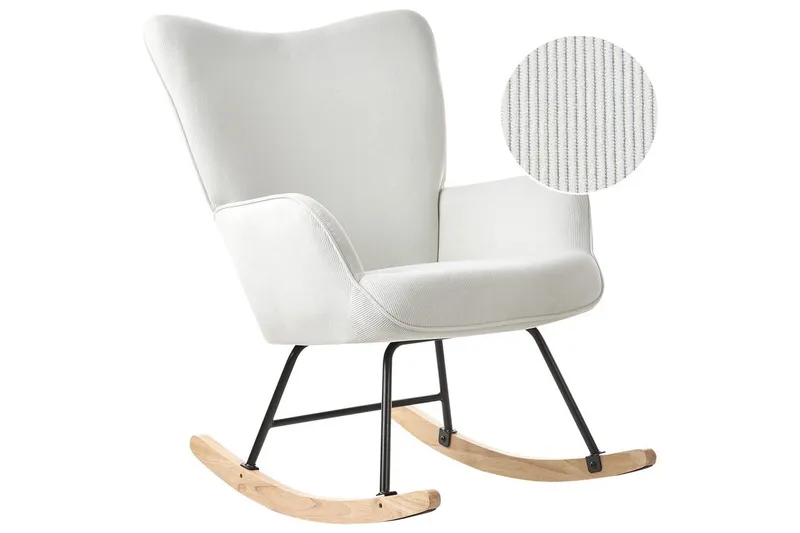 Gyngestol Arset Hvit/svart/lyst tre, Hvit/svart/lyst tre