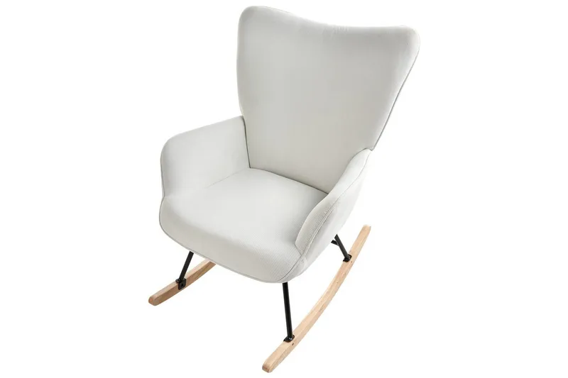 Gyngestol Arset Hvit/svart/lyst tre - Hvit/svart/lyst tre - Møbler - Stoler - Lenestoler