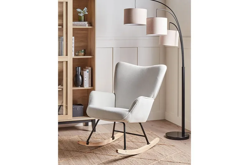 Gyngestol Arset Hvit/svart/lyst tre - Hvit/svart/lyst tre - Møbler - Stoler - Lenestoler