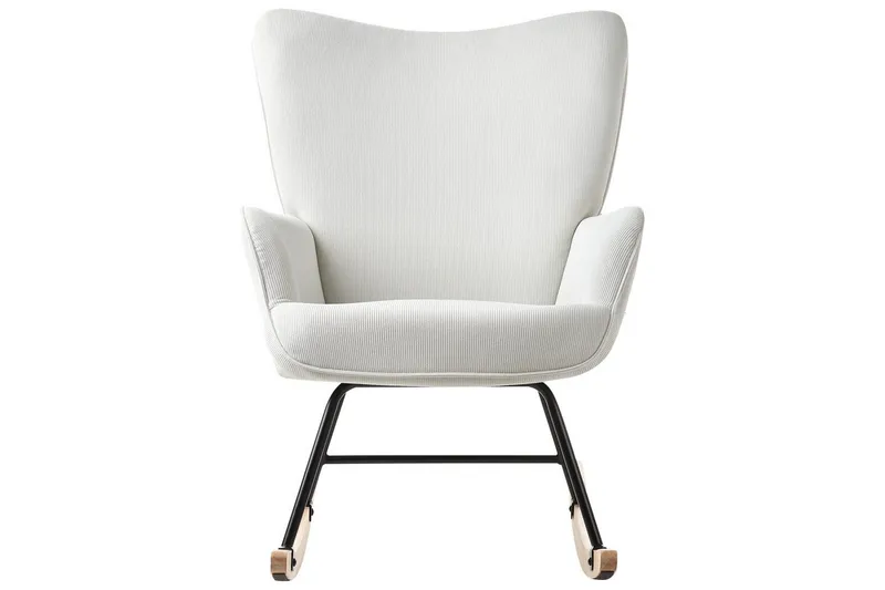 Gyngestol Arset Hvit/svart/lyst tre - Hvit/svart/lyst tre - Møbler - Stoler - Lenestoler