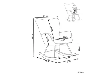 Gyngestol Arset Hvit/svart/lyst tre - Hvit/svart/lyst tre - Møbler - Stoler - Lenestoler