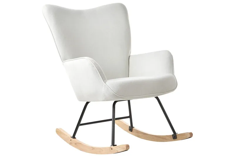 Gyngestol Arset Hvit/svart/lyst tre - Hvit/svart/lyst tre - Møbler - Stoler - Lenestoler