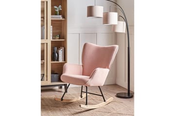 Gyngestol Arset Rosa/svart/lyst tre - Rosa/svart/lyst tre - Møbler - Stoler - Lenestoler