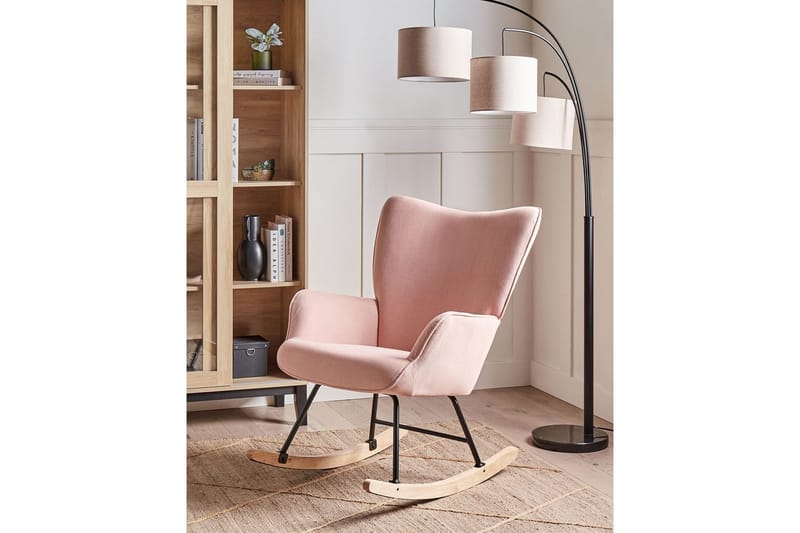 Gyngestol Arset Rosa/svart/lyst tre - Rosa/svart/lyst tre - Møbler - Stoler - Lenestoler