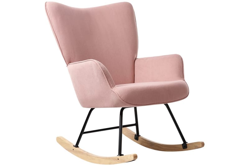 Gyngestol Arset Rosa/svart/lyst tre - Rosa/svart/lyst tre - Møbler - Stoler - Lenestoler