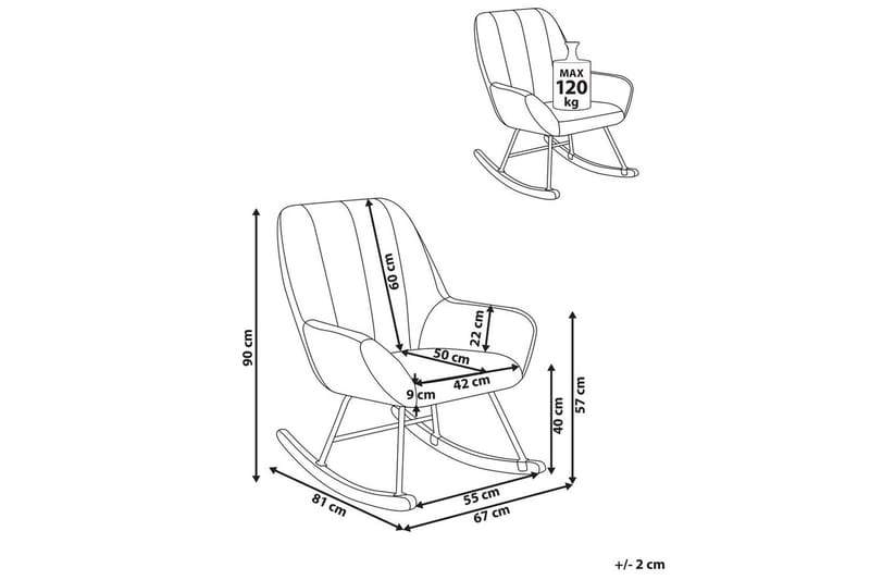 Gyngestol Kinno - Hvit, svart, brun - Møbler - Stoler - Lenestoler