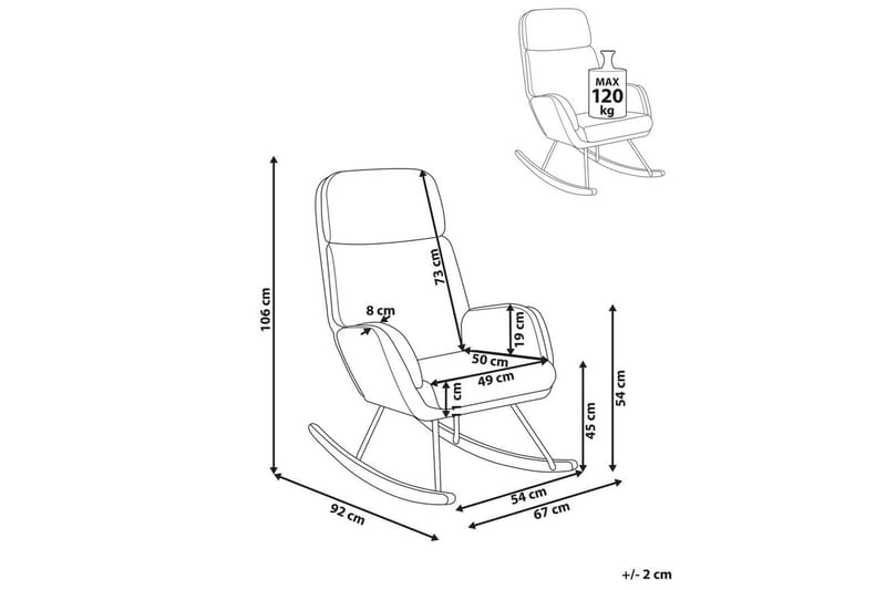 Gyngestol Kvelia - Hvit, brun, svart - Møbler - Stoler - Lenestoler