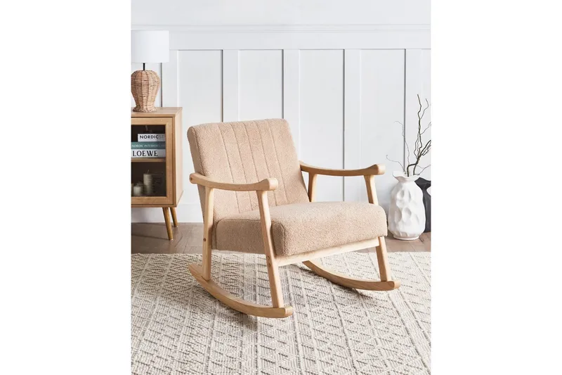 Gyngestol Leknes - Beige, brun - Møbler - Stoler - Lenestoler