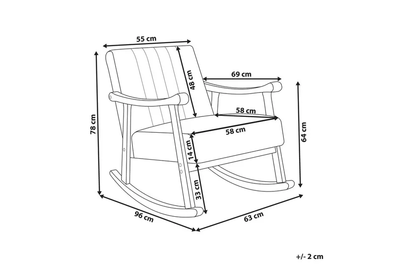 Gyngestol Leknes - Hvit, brun - Møbler - Stoler - Lenestoler