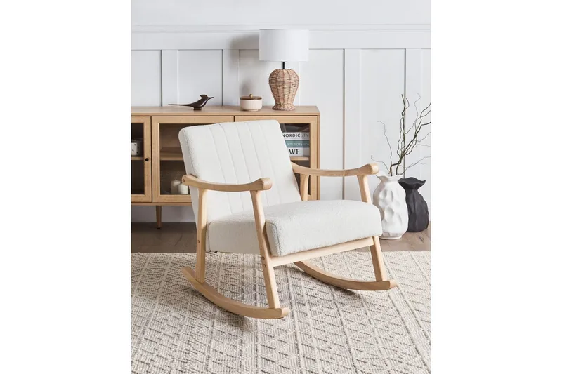 Gyngestol Leknes - Hvit, brun - Møbler - Stoler - Lenestoler