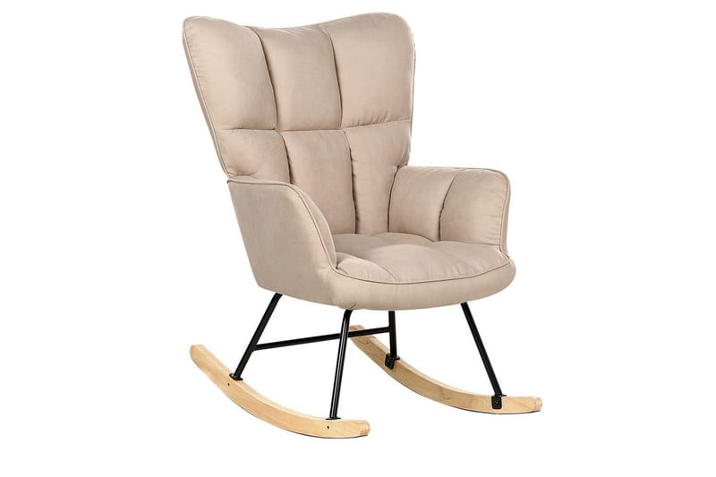 Gyngestol Oulu - Beige, svart, lyst tre - Møbler - Stoler - Lenestoler