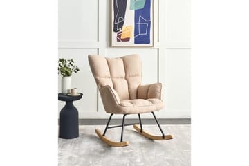 Gyngestol Oulu - Beige, svart, lyst tre - Møbler - Stoler - Lenestoler
