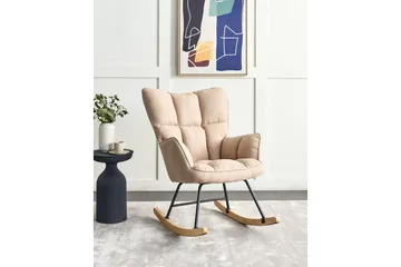 Gyngestol Oulu - Beige, svart, lyst tre - Møbler - Stoler - Lenestoler