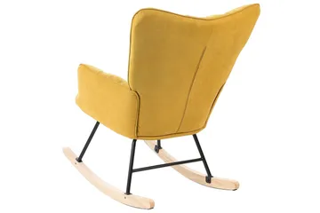 Gyngestol Oulu - Gul, svart, lyst tre, Gult, svart, lyst tre - Møbler - Stoler - Lenestoler