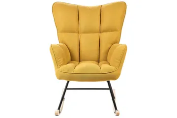 Gyngestol Oulu - Gul, svart, lyst tre, Gult, svart, lyst tre - Møbler - Stoler - Lenestoler