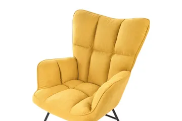 Gyngestol Oulu - Gul, svart, lyst tre, Gult, svart, lyst tre - Møbler - Stoler - Lenestoler