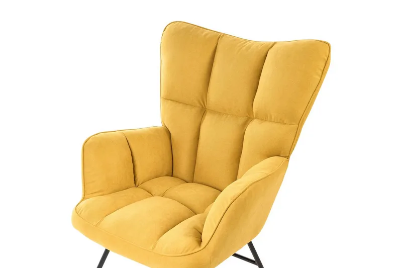 Gyngestol Oulu - Gul, svart, lyst tre, Gult, svart, lyst tre - Møbler - Stoler - Lenestoler