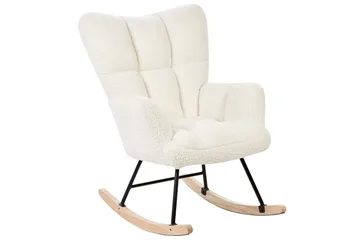 Gyngestol Oulu - Hvit, svart, lyst tre, Hvit, svart, lyst treverk - Møbler - Stoler - Lenestoler