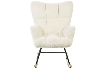 Gyngestol Oulu - Hvit, svart, lyst tre, Hvit, svart, lyst treverk - Møbler - Stoler - Lenestoler