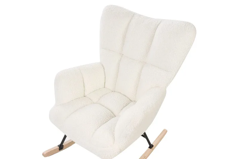 Gyngestol Oulu - Hvit, svart, lyst tre, Hvit, svart, lyst treverk - Møbler - Stoler - Lenestoler