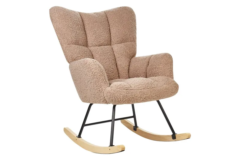 Gyngestol Oulu - Sandbeige, svart, lyst tre - Møbler - Stoler - Lenestoler