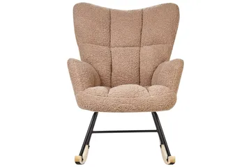 Gyngestol Oulu - Sandbeige, svart, lyst tre - Møbler - Stoler - Lenestoler