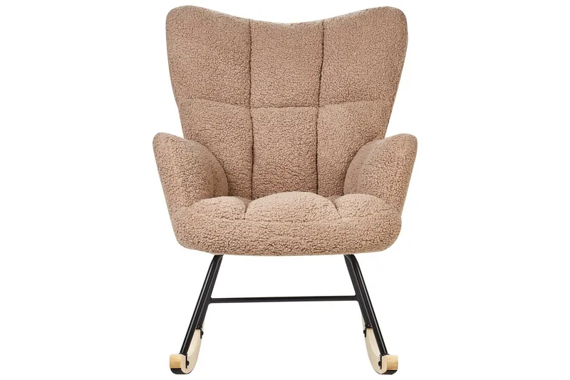 Gyngestol Oulu - Sandbeige, svart, lyst tre - Møbler - Stoler - Lenestoler