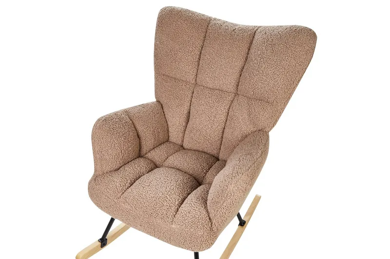 Gyngestol Oulu - Sandbeige, svart, lyst tre - Møbler - Stoler - Lenestoler