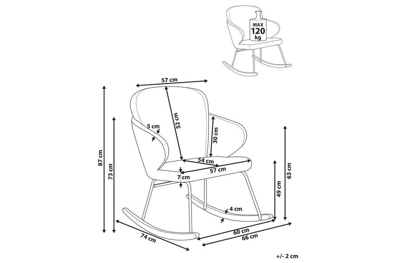 Gyngestol Viken - Blå, lyst tre - Møbler - Stoler - Lenestoler