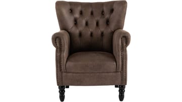 Halvion lenestol med armlener - Brun - Møbler - Stoler - Lenestoler - Ørelappstol