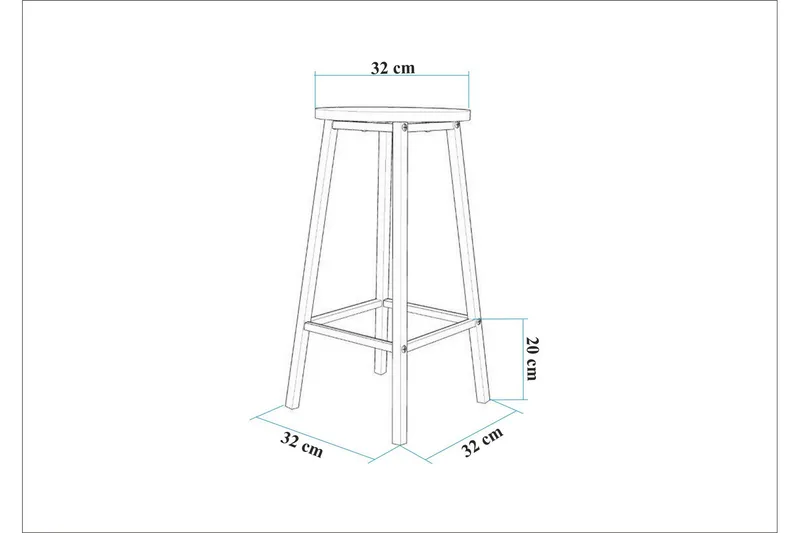 Heran Barstol 62 cm - Hvit - Møbler - Stoler - Barstol