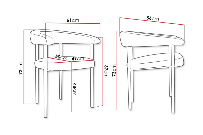 Jacklyn Lenestol - Grå/Svart - Møbler - Stoler - Spisestuestoler & kjøkkenstoler