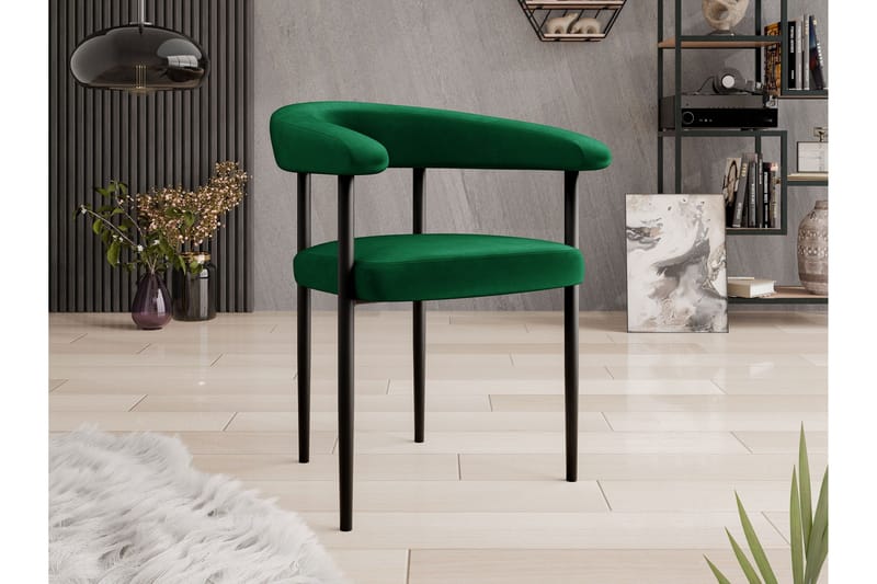 Jacklyn Lenestol - Grønn/Svart - Møbler - Stoler - Spisestuestoler & kjøkkenstoler