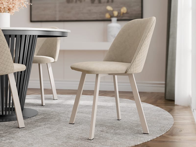 Jarlen Quiltet Spisestol - lys beige - Møbler - Stoler - Spisestuestoler & kjøkkenstoler