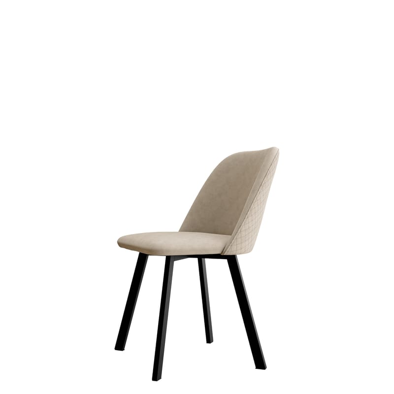 Jarlen Quiltet Spisestol - lysebeige og svart - Møbler - Stoler - Spisestuestoler & kjøkkenstoler