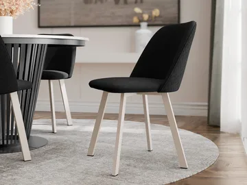 Jarlen Quiltet Spisestol - svart og beige - Møbler - Stoler - Spisestuestoler & kjøkkenstoler