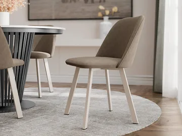Jarlen Spisestol - taupebrunt trekk med beige ben - Møbler - Stoler - Spisestuestoler & kjøkkenstoler