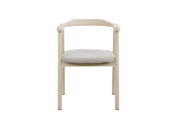 Jolie Spisestol i tre med stoffsete - Hvitlasert/Beige - Møbler - Stoler - Spisestuestoler & kjøkkenstoler