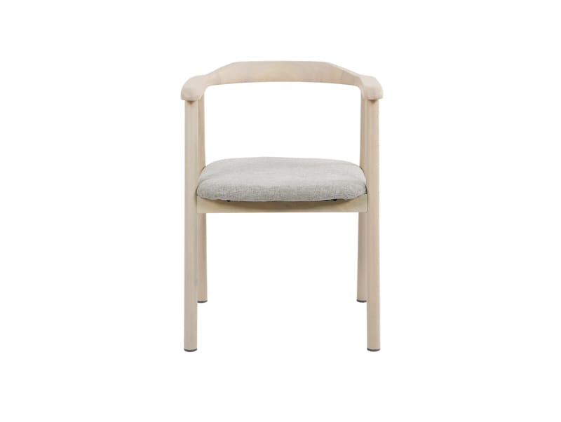 Jolie Spisestol i tre med stoffsete - Hvitlasert/Beige - Møbler - Stoler - Spisestuestoler & kjøkkenstoler