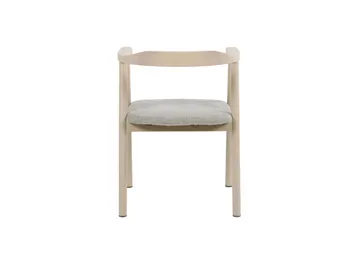 Jolie Spisestol i tre med stoffsete - Hvitlasert/Beige - Møbler - Stoler - Spisestuestoler & kjøkkenstoler