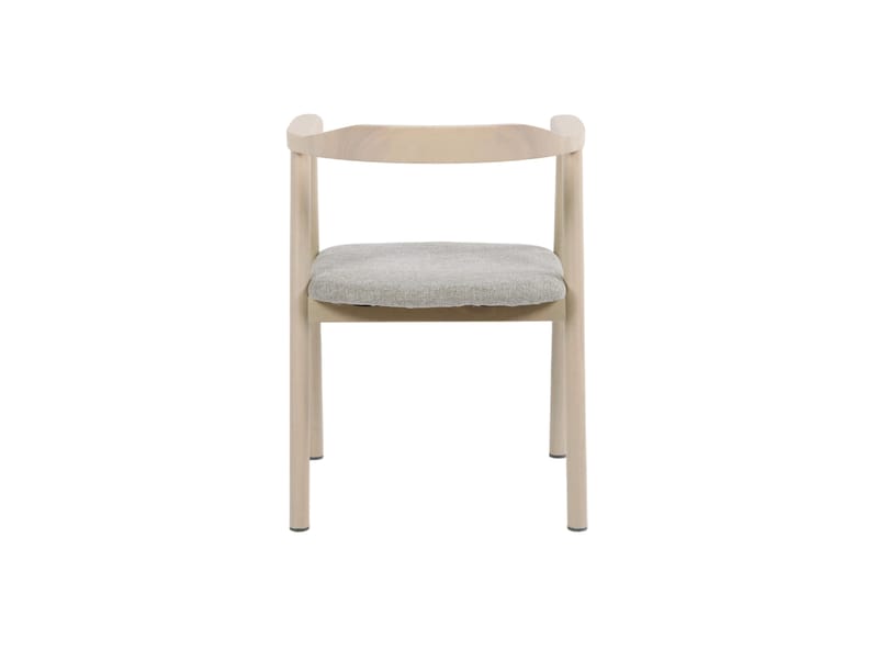 Jolie Spisestol i tre med stoffsete - Hvitlasert/Beige - Møbler - Stoler - Spisestuestoler & kjøkkenstoler