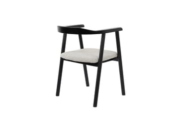 Jolie Spisestol i tre med stoffsete - Svart/Beige - Møbler - Stoler - Spisestuestoler & kjøkkenstoler