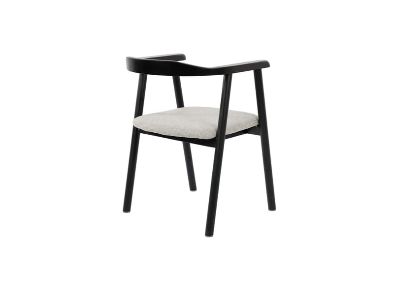 Jolie Spisestol i tre med stoffsete - Svart/Beige - Møbler - Stoler - Spisestuestoler & kjøkkenstoler