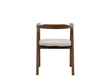 Jolie Spisestol i tre med stoffsete - Valnøtt/Beige - Møbler - Stoler - Spisestuestoler & kjøkkenstoler
