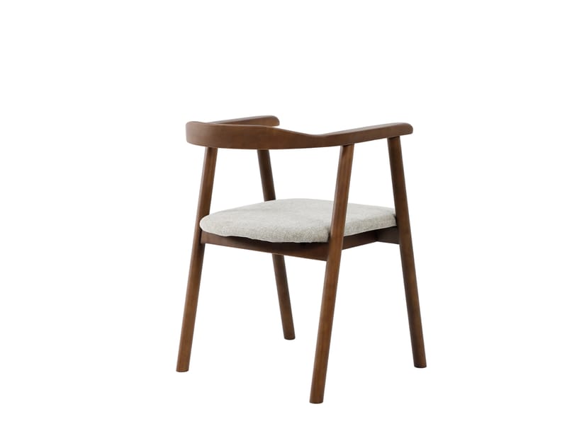 Jolie Spisestol i tre med stoffsete - Valnøtt/Beige - Møbler - Stoler - Spisestuestoler & kjøkkenstoler