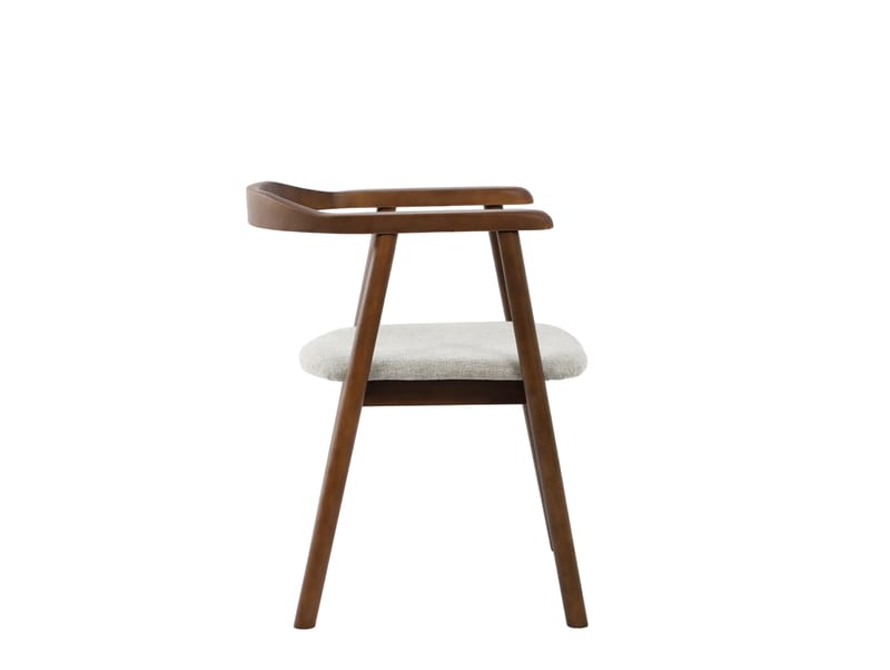 Jolie Spisestol i tre med stoffsete - Valnøtt/Beige - Møbler - Stoler - Spisestuestoler & kjøkkenstoler