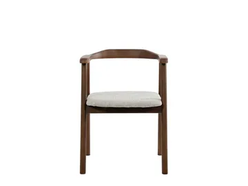 Jolie Spisestol i tre med stoffsete - Valnøtt/Beige - Møbler - Stoler - Spisestuestoler & kjøkkenstoler