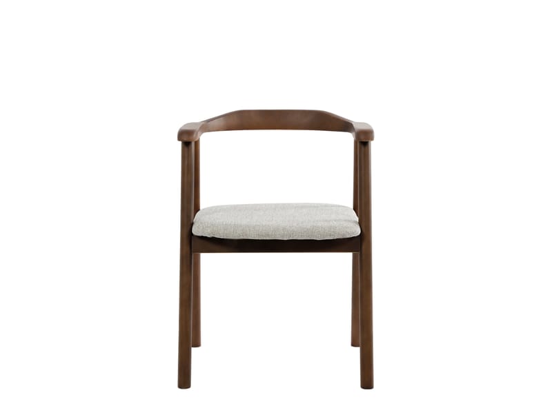 Jolie Spisestol i tre med stoffsete - Valnøtt/Beige - Møbler - Stoler - Spisestuestoler & kjøkkenstoler