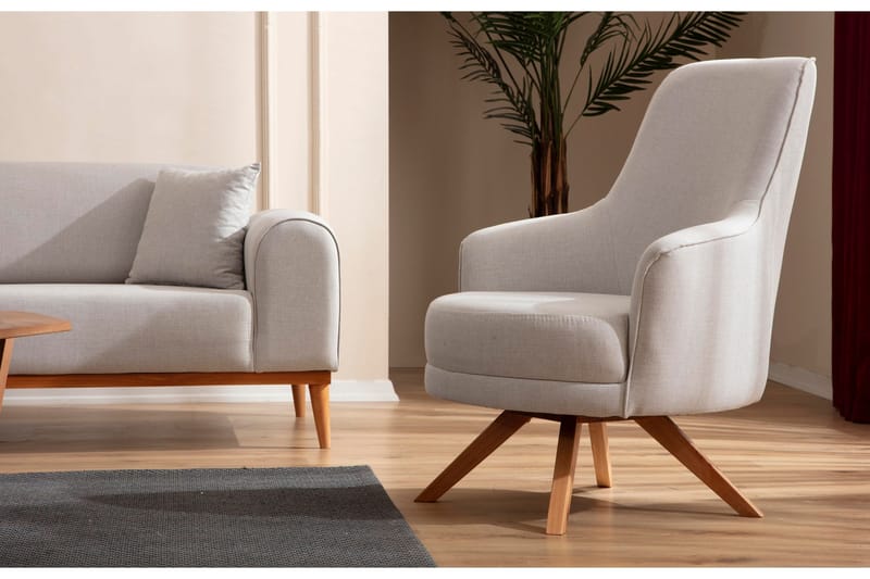 Kapri Lenestol - Krem - Møbler - Stoler - Lenestoler