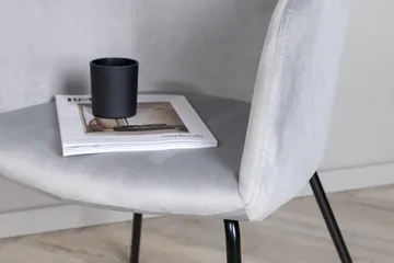 Berita Karmstol med Armlener - Fløyel/Grå/Svart - Møbler - Stoler - Karmstol
